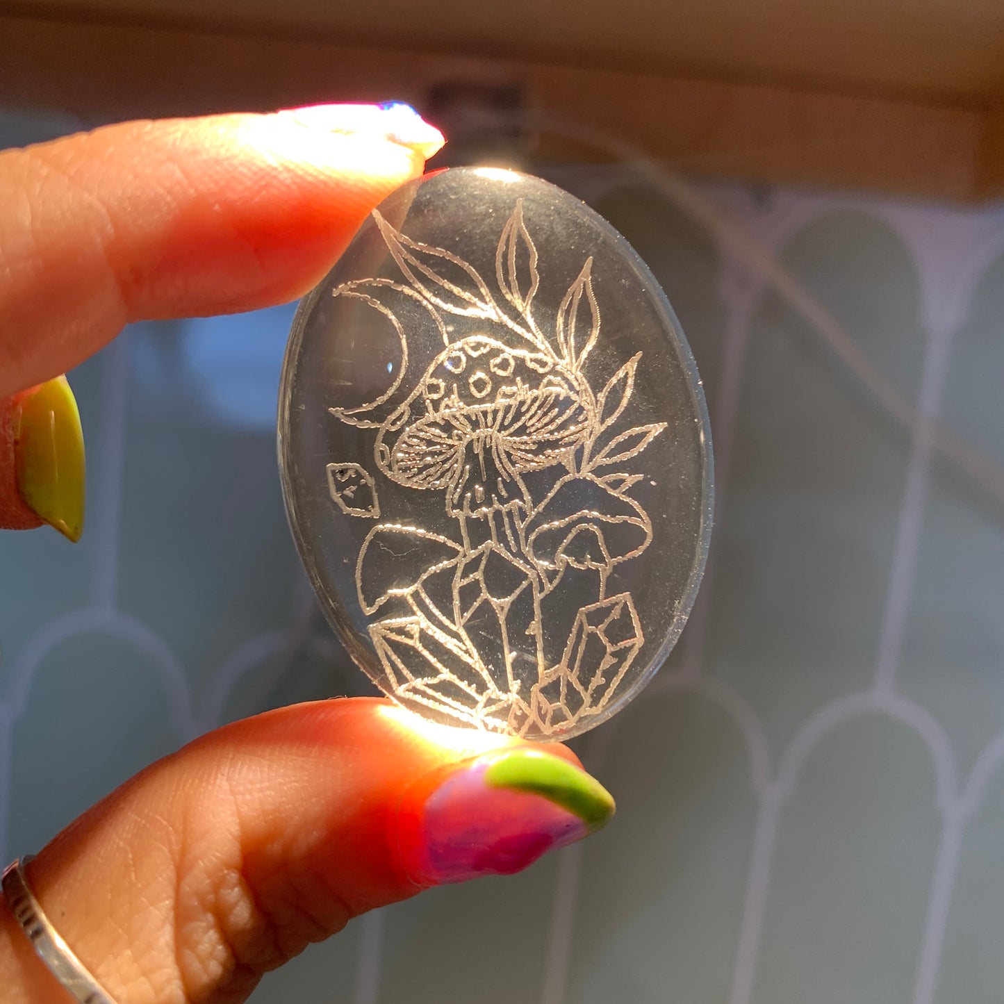 Engraved Glass Cab - Made to order - Clear