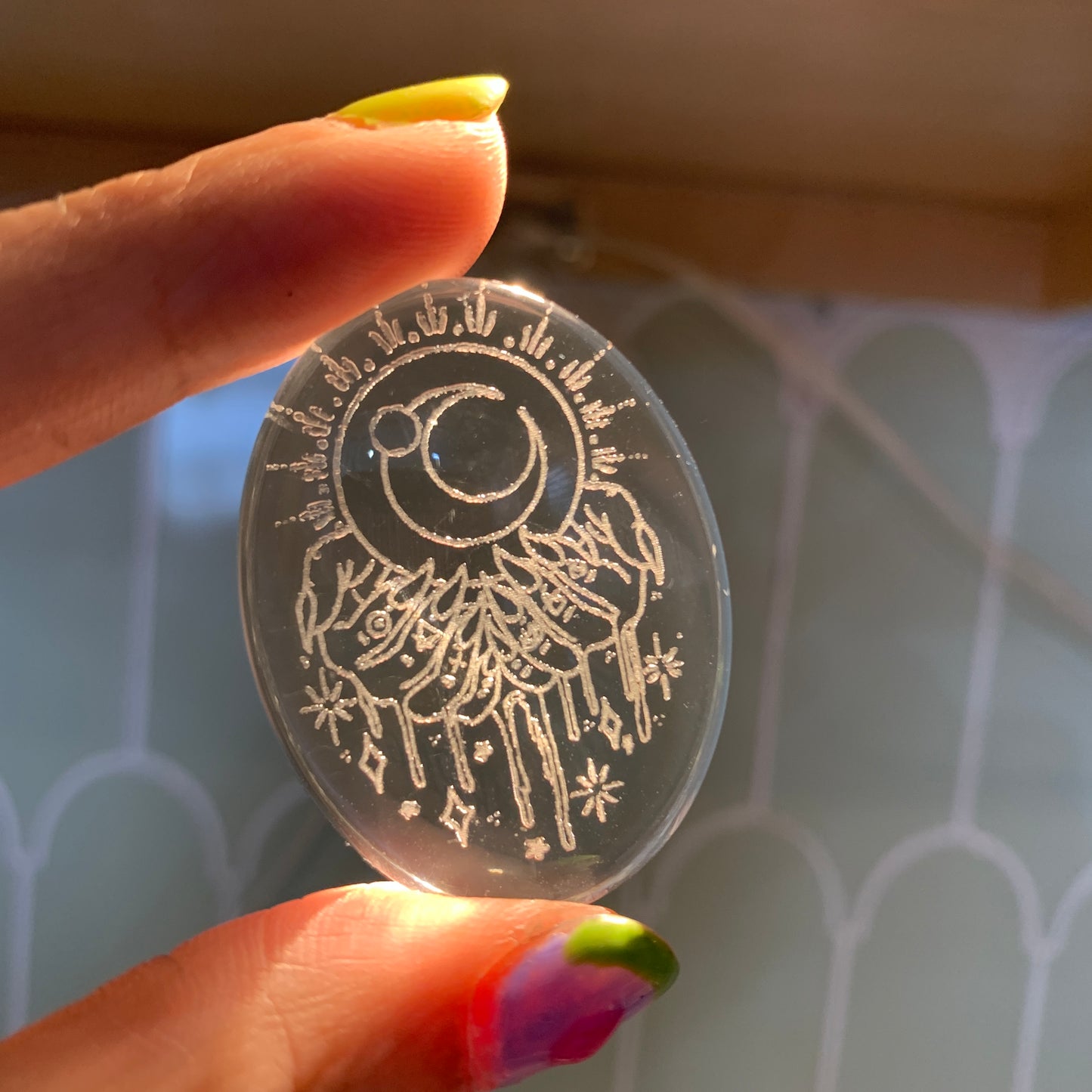 Engraved Glass Cab - Made to order - Clear