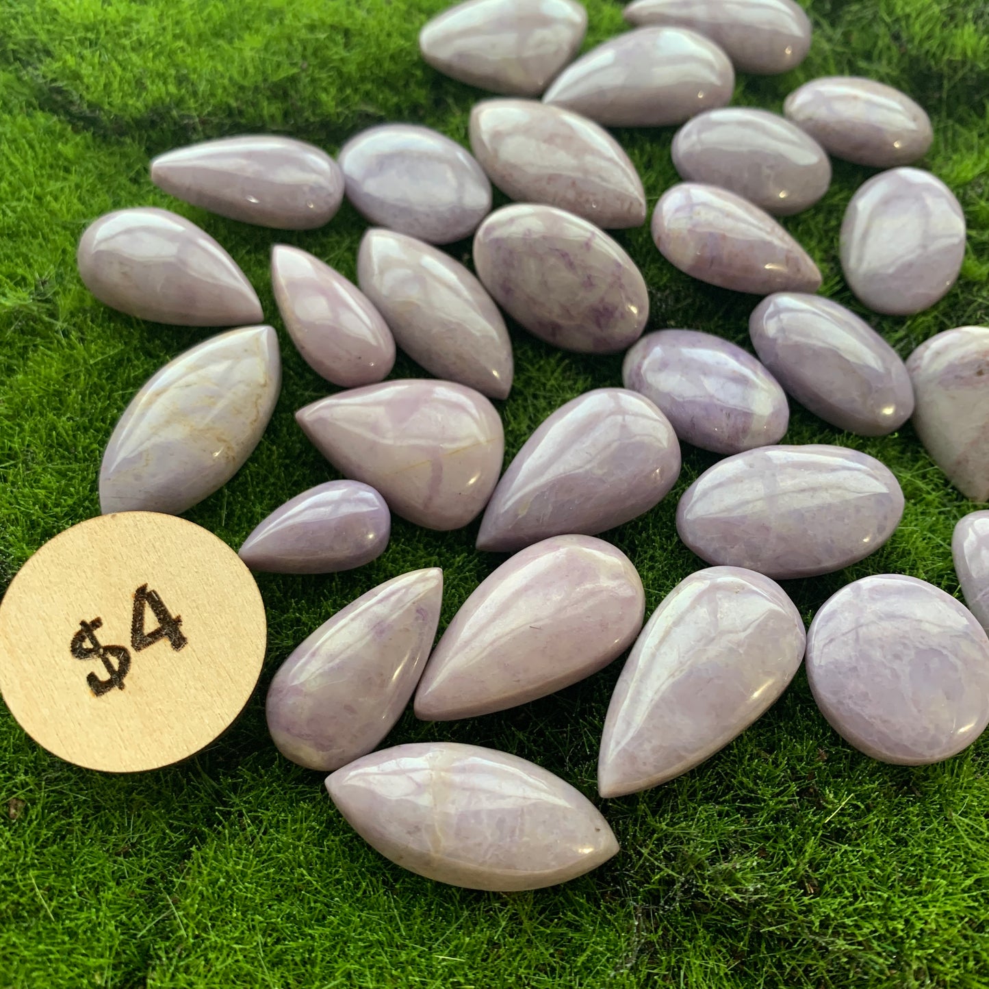 IN STOCK - Purple Jade Cabochon - $4 - Teardrop - Round - Small Size