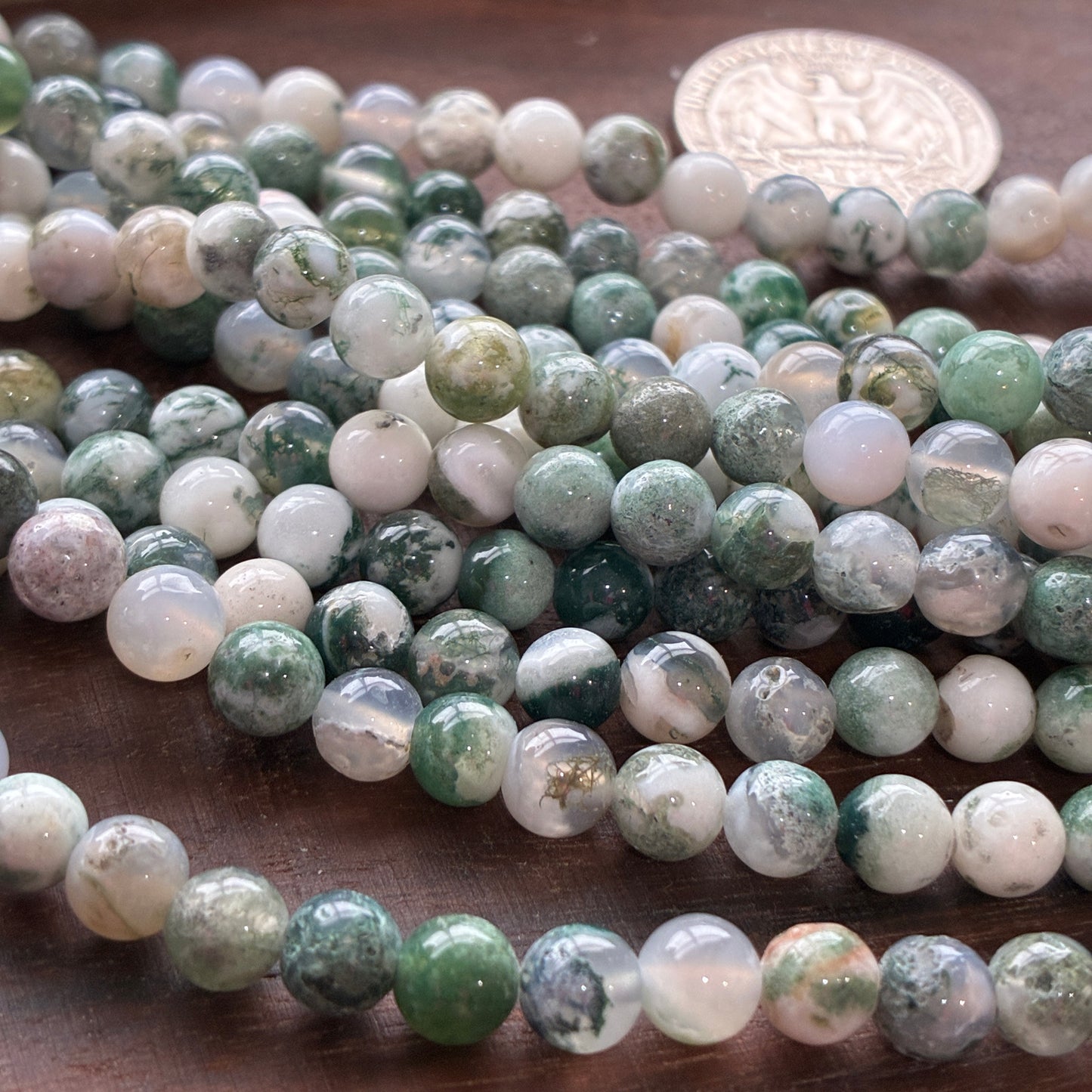 6mm Tree Agate Round Bead Strand