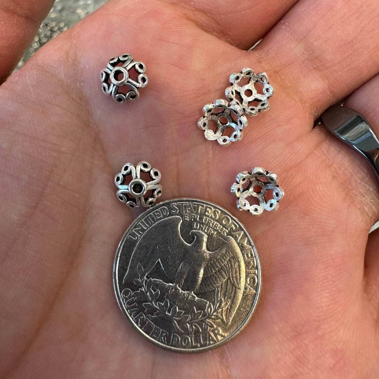 925 Silver Charm / Bead - Bead Cap - JD015