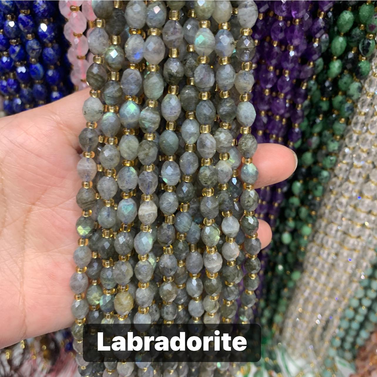 PRE-ORDER - WAREHOUSE - FACETED OVAL - BEAD STRAND