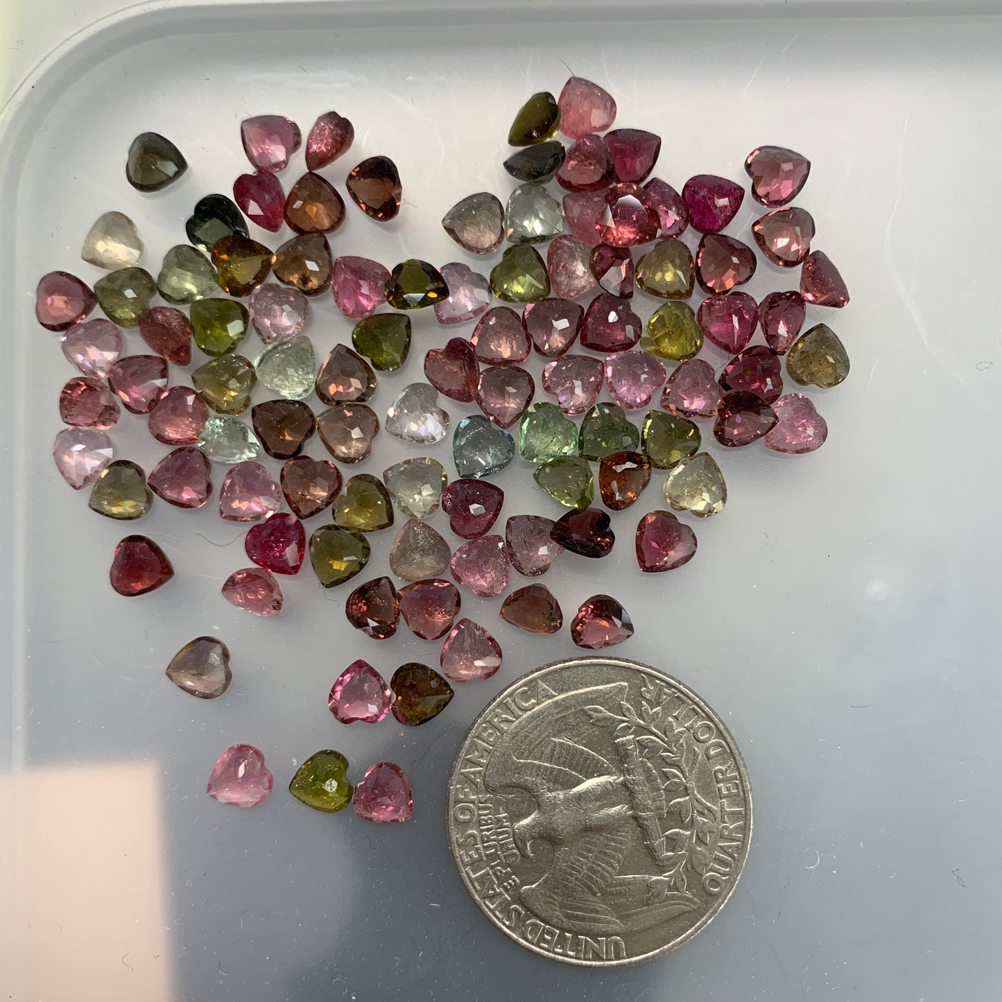 Rainbow Tourmaline Faceted heart