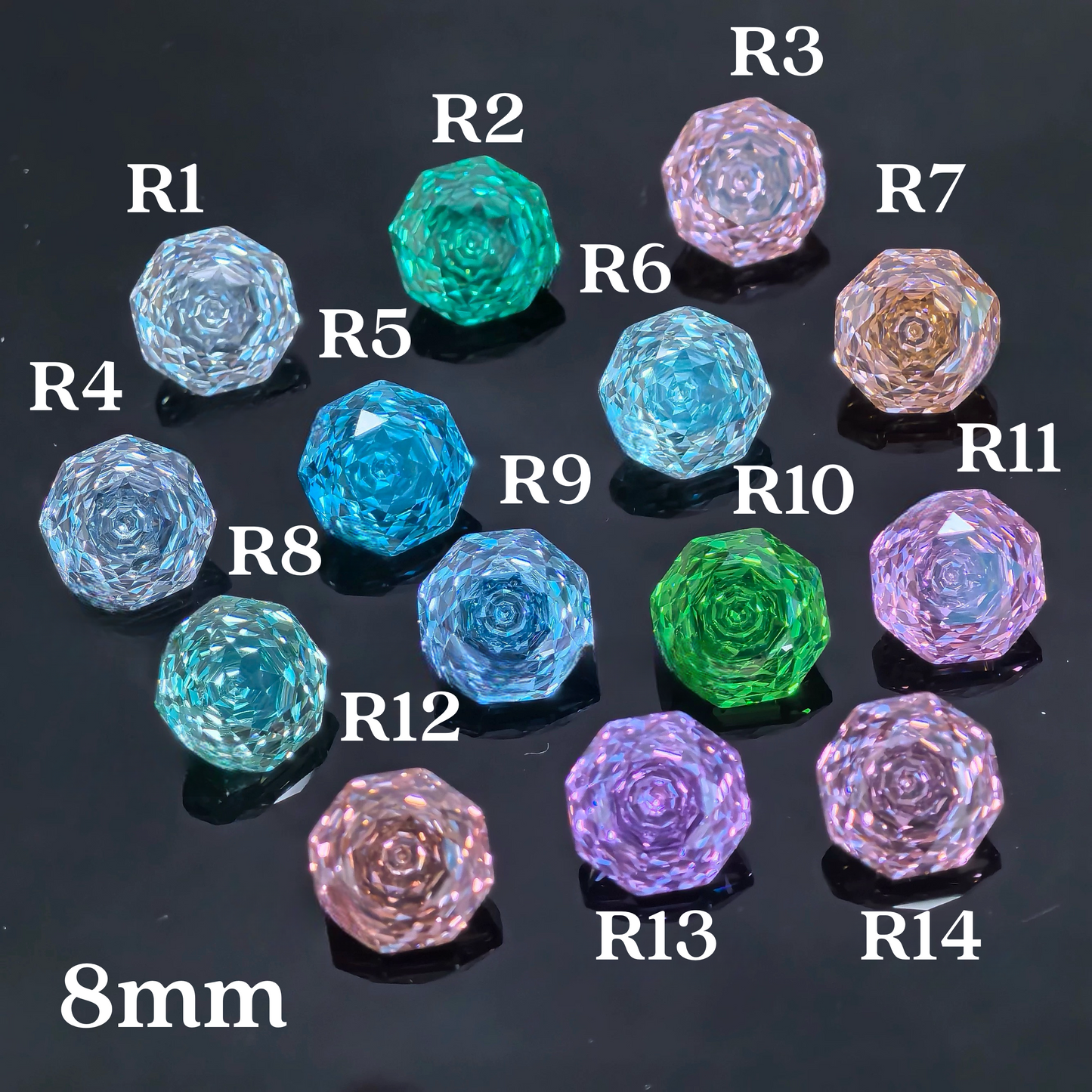 *PRE-ORDER* Rose Faceted 8mm CZ