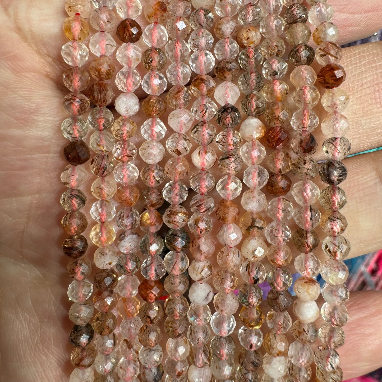 PRE-ORDER - WAREHOUSE - Rutilated Quartz Faceted Bead Strand