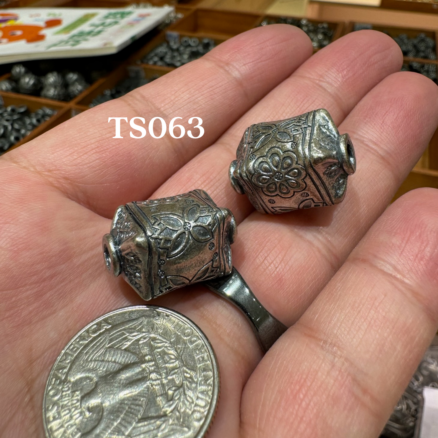 Tibetan Silver Charm / Bead (TS063)