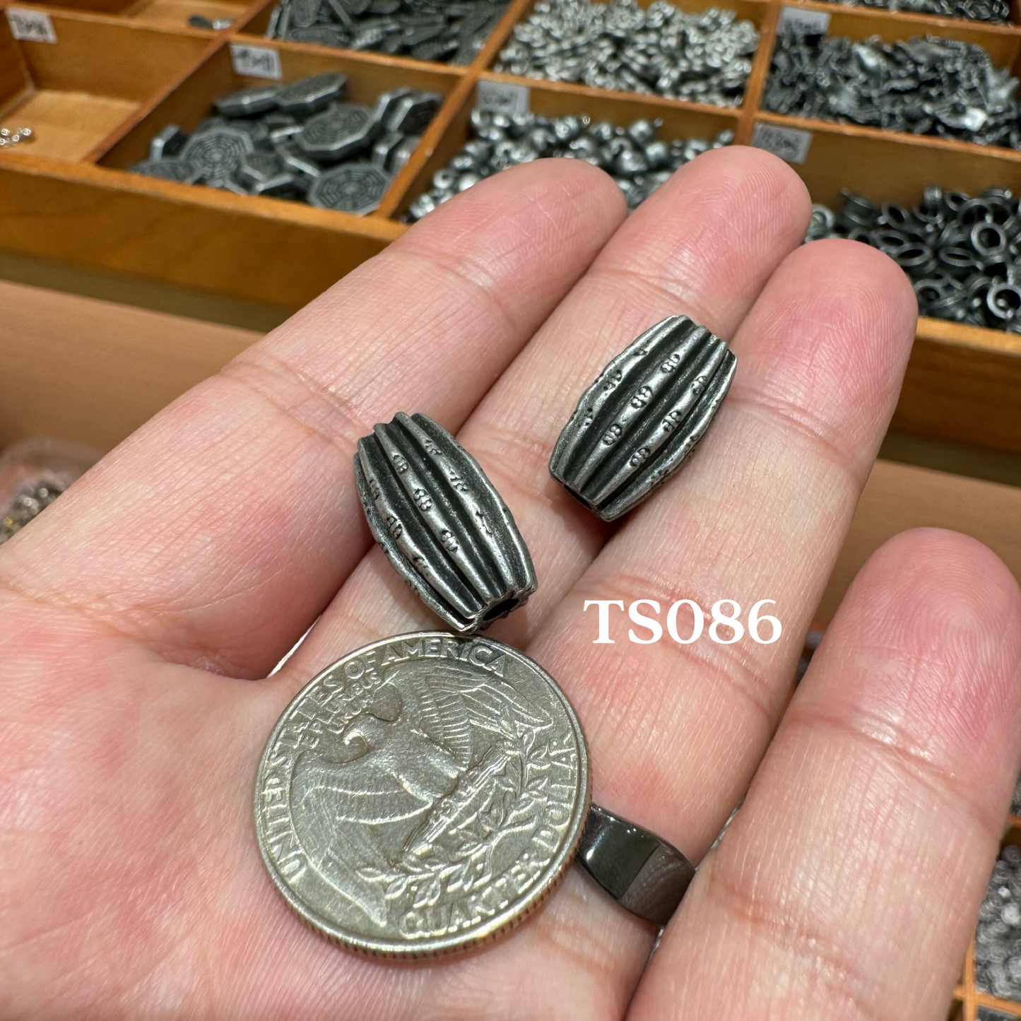 Tibetan Silver Charm / Bead (TS086)