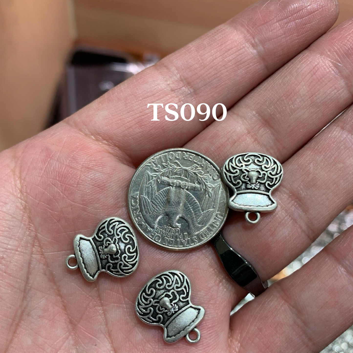 Tibetan Silver Charm / Bead (TS090)