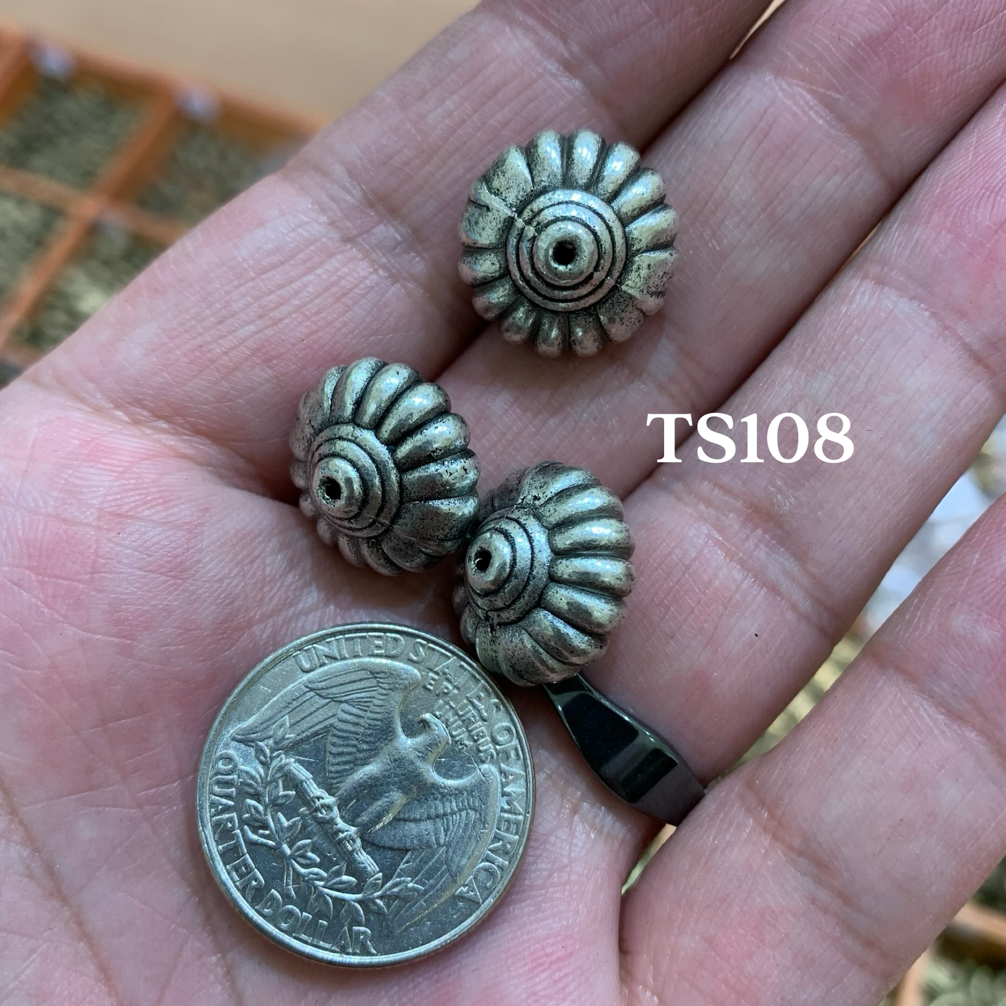 Tibetan Silver Charm / Bead (TS108)