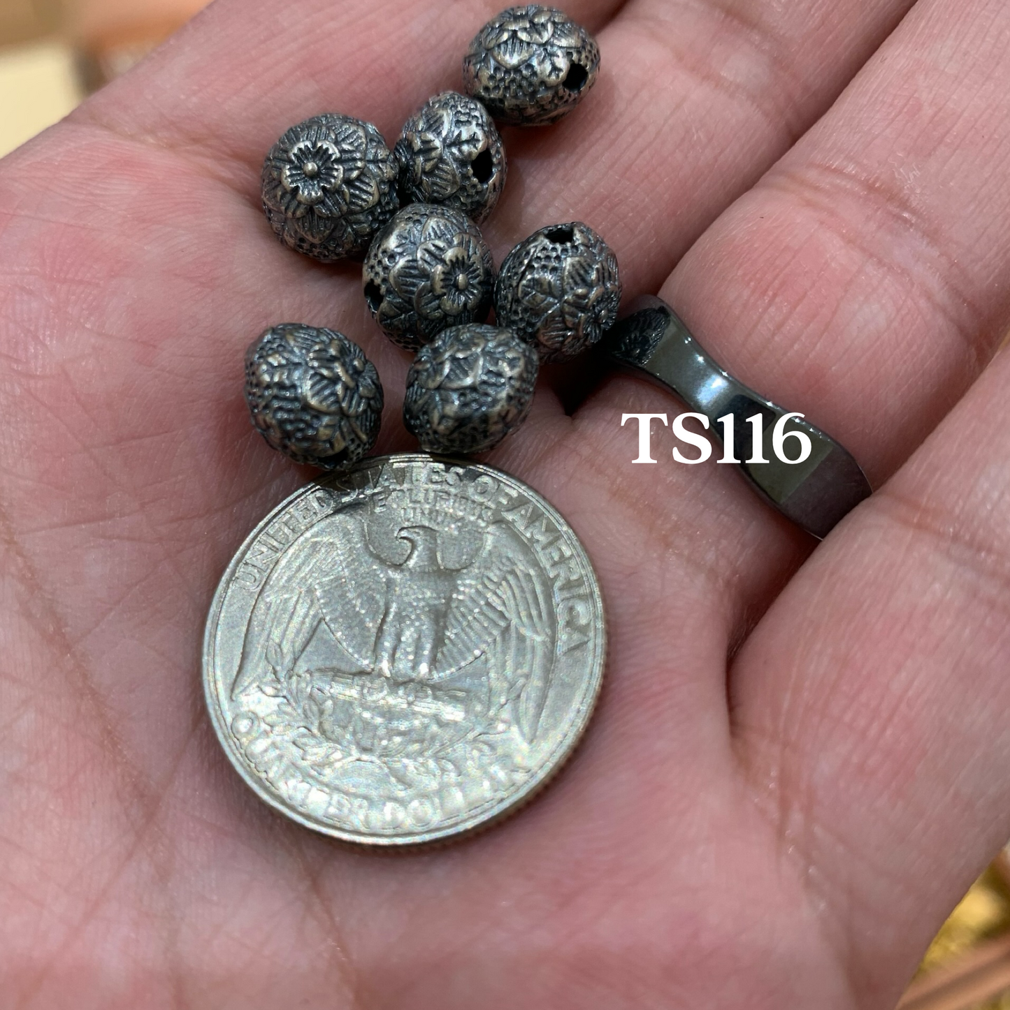 Tibetan Silver Charm / Bead (TS116)