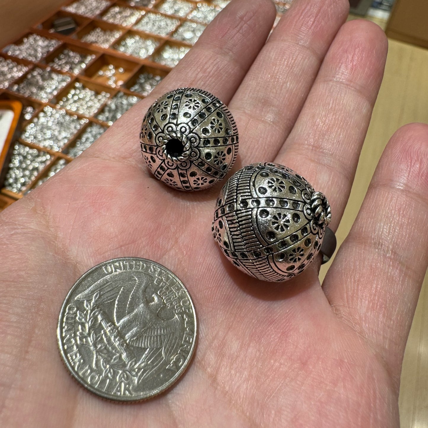 WAREHOUSE - Tibetan Silver Charm / Bead (TS125)