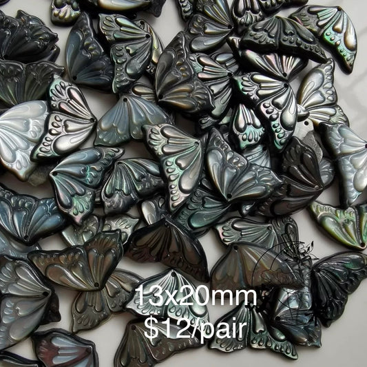 OVERSEAS ORDER - MOP Butterfly Wings 13x20mm (Pair)