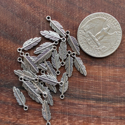 Metal Findings - Mini Feather Charm - Bracelet Making