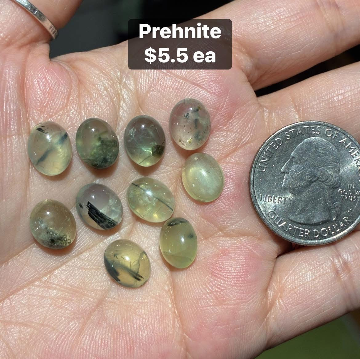 OVERSEAS ORDER - Small Oval Cabochon （Blue green kyanite / prehnite / aquamarine)