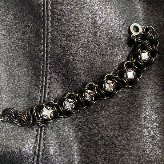 Black stainless steel CZ Bracelet