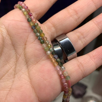 3mm Rainbow Tourmaline Faceted Strand