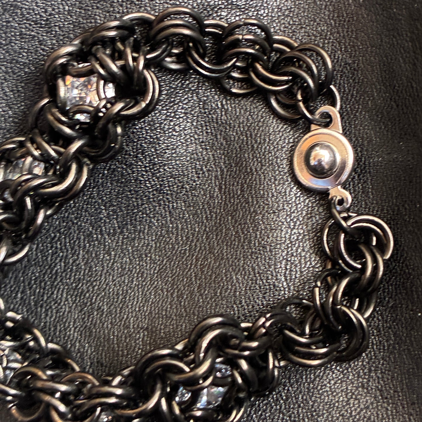 Black stainless steel CZ Bracelet