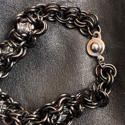 Black stainless steel CZ Bracelet