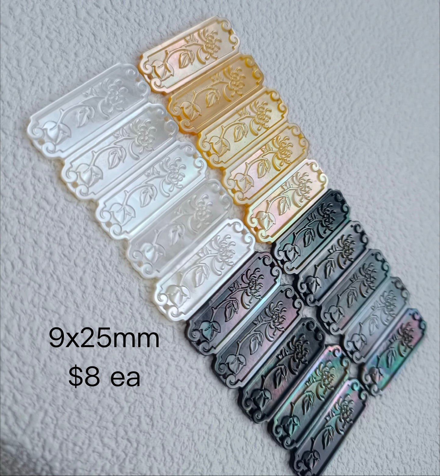 OVERSEAS ORDER - MOP Chrysanthemum Rectangle 9x25mm