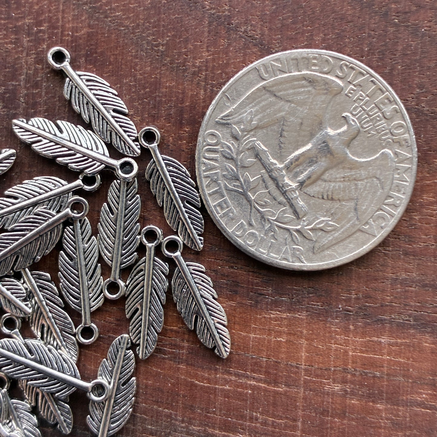 Metal Findings - Mini Feather Charm - Bracelet Making