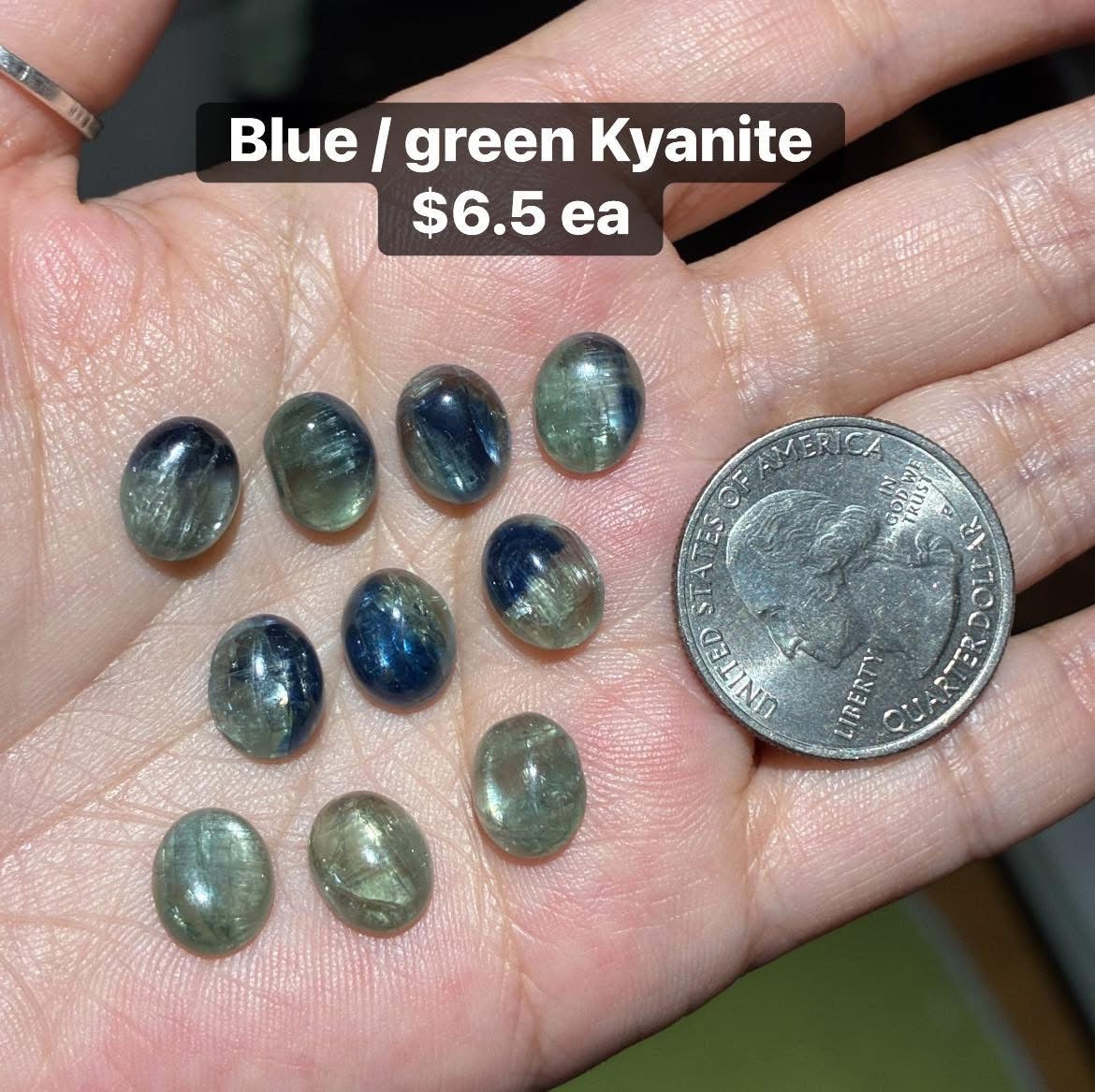 OVERSEAS ORDER - Small Oval Cabochon （Blue green kyanite / prehnite / aquamarine)