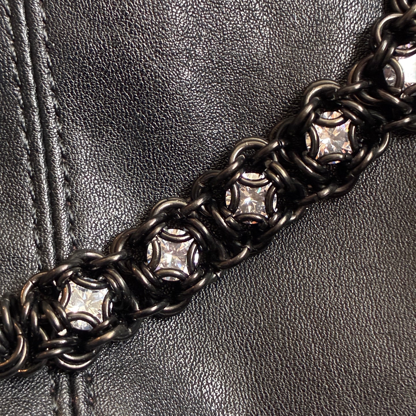 Black stainless steel CZ Bracelet