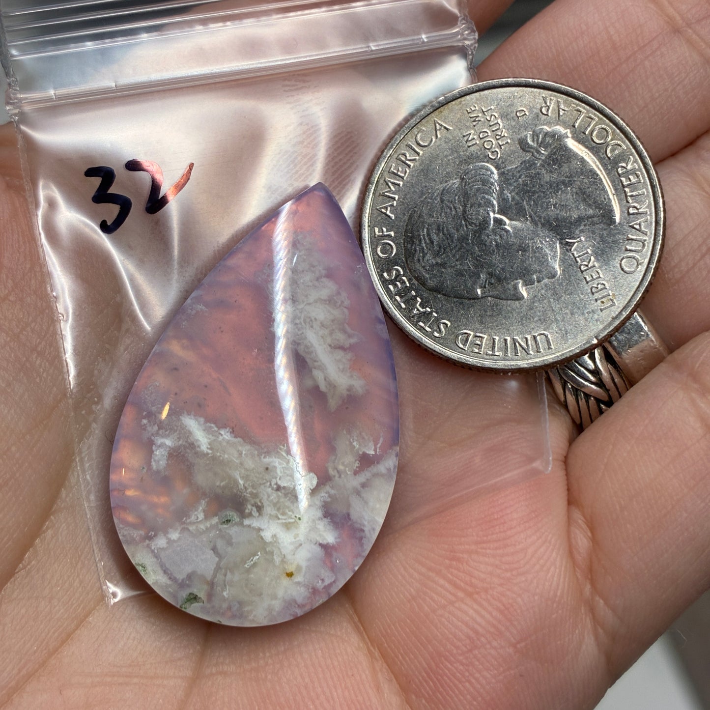 PINK Plum Agate Aurora Doublet