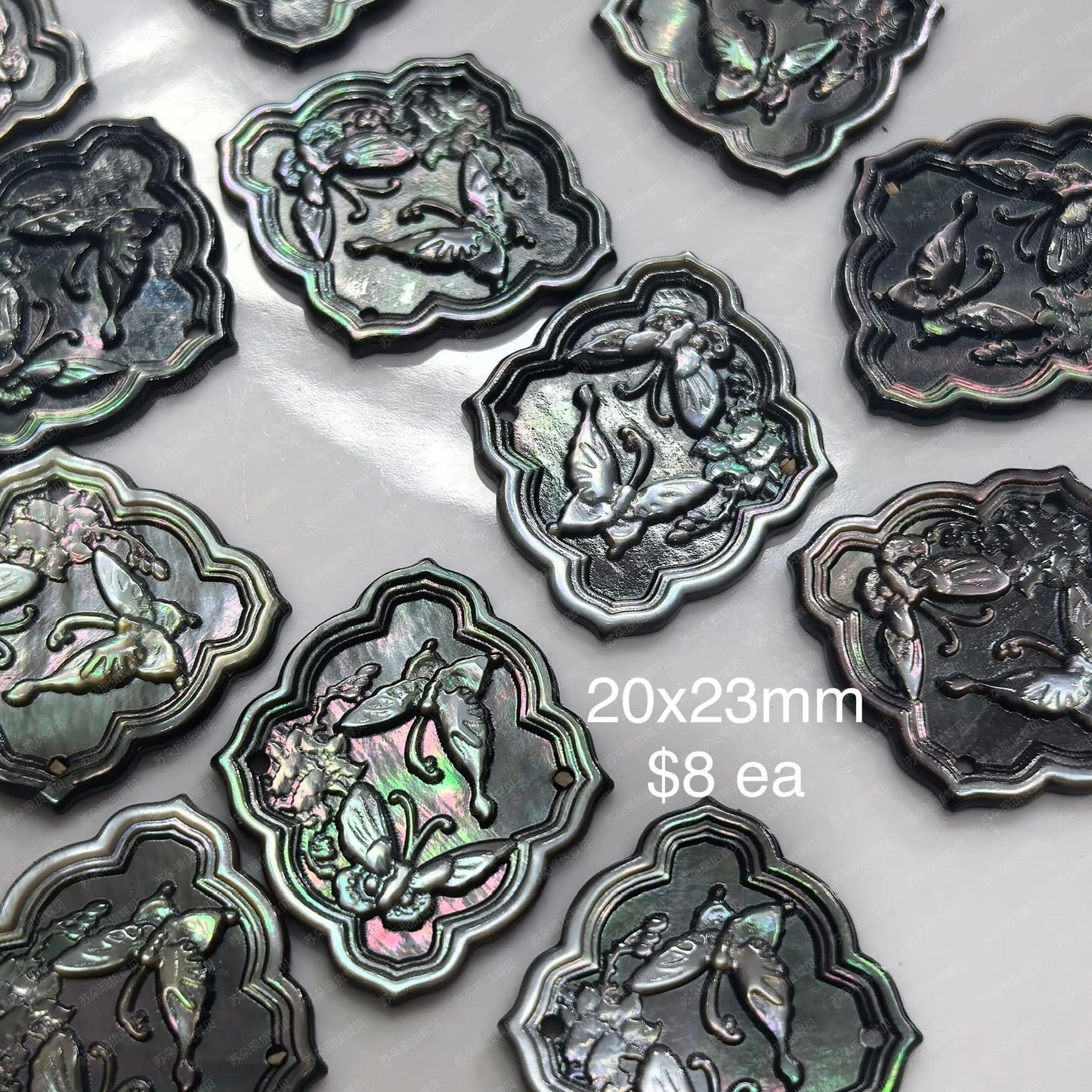 OVERSEAS ORDER - MOP Double Butterfly 20x23mm