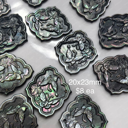 OVERSEAS ORDER - MOP Double Butterfly 20x23mm