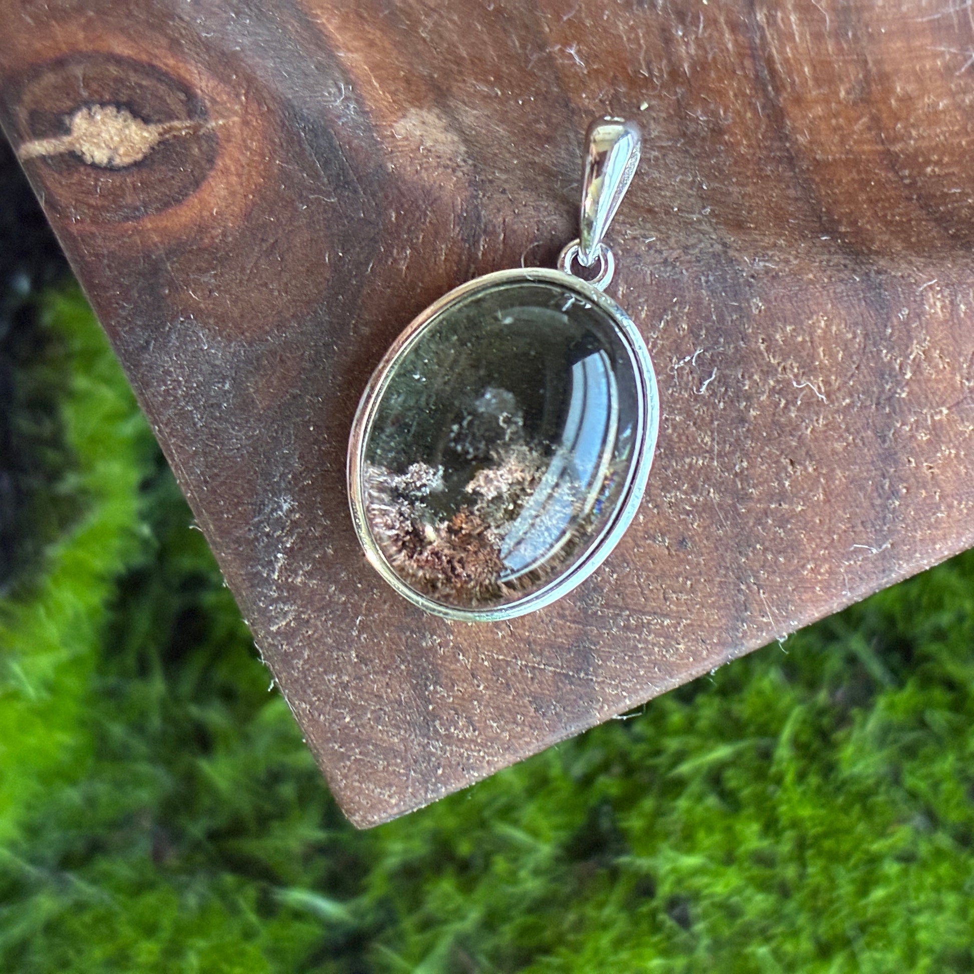 925 silver pendant with garden quartz
