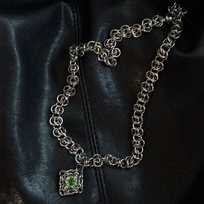 Stainless Steel Uranium Glass Pendant Chain