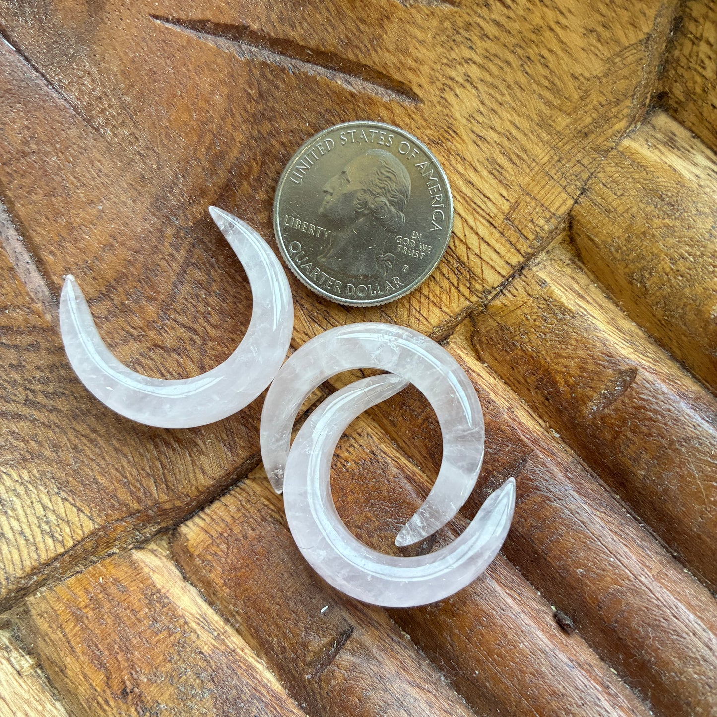 Skinny puffy moon - 30mm - Opalite - Blue Sandstone - Gold Sandstone - Clear quartz - Rose Quartz - Green Aventurine - Tiger Eye - Lapis