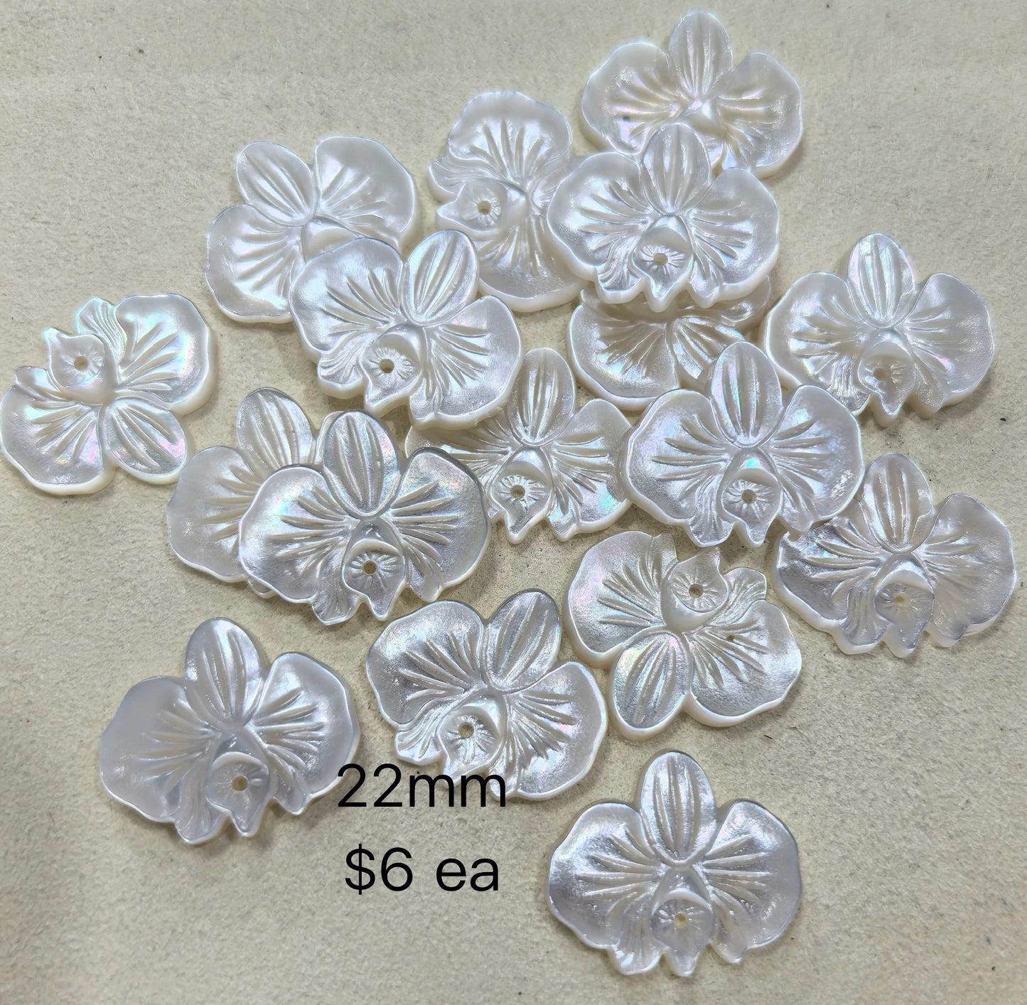 OVERSEAS ORDER - MOP 22mm Orchid