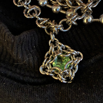 Stainless Steel Uranium Glass Pendant Chain