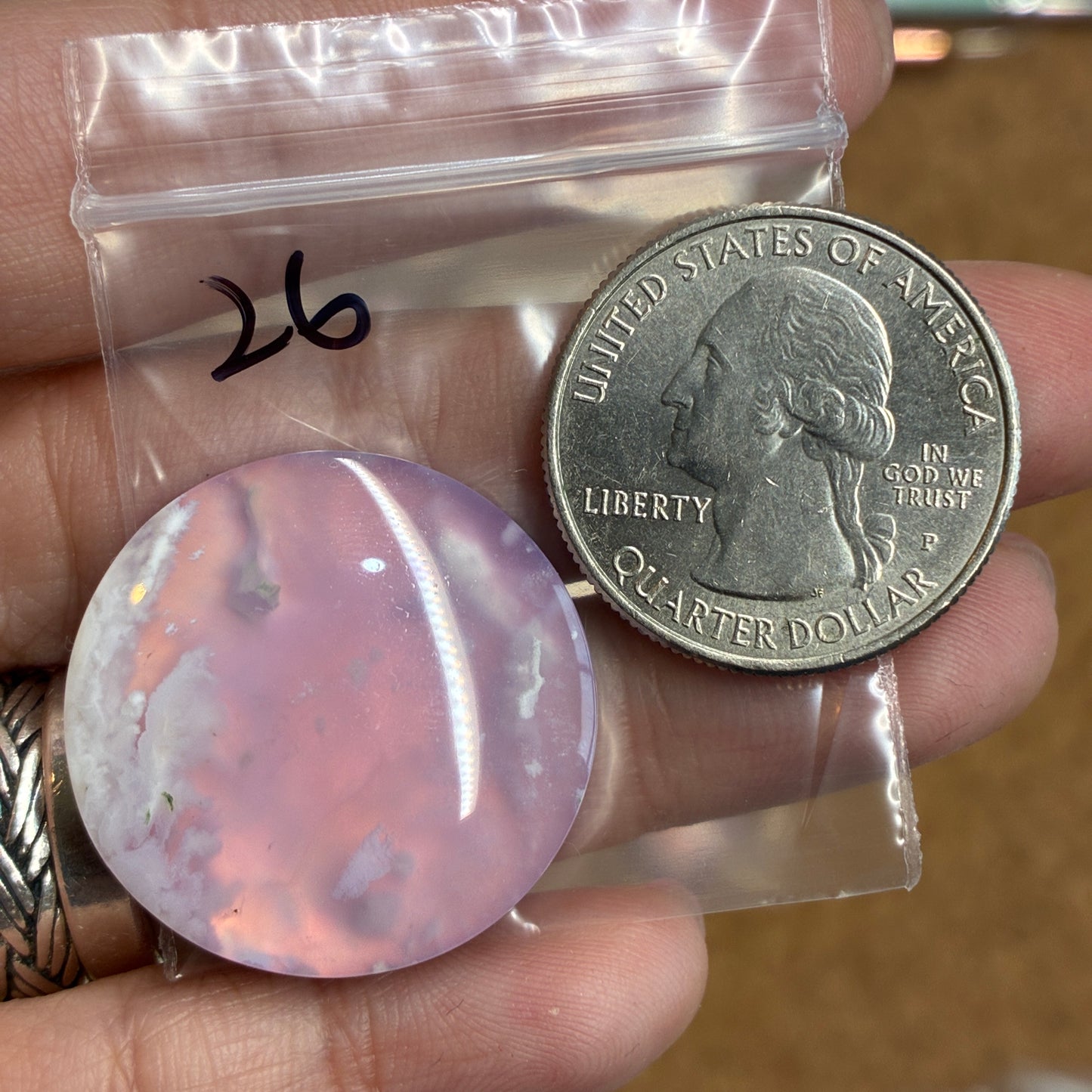 PINK Plum Agate Aurora Doublet