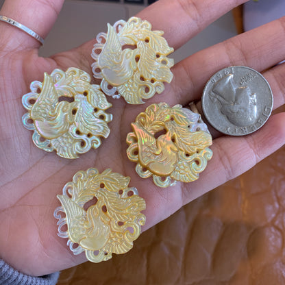 IN STOCK - Mother of Pearl - Chinese designs - Cabochon