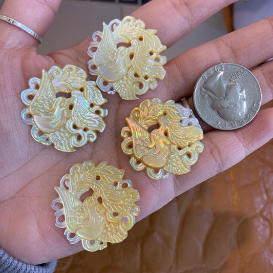 IN STOCK - Mother of Pearl - Chinese designs - Cabochon
