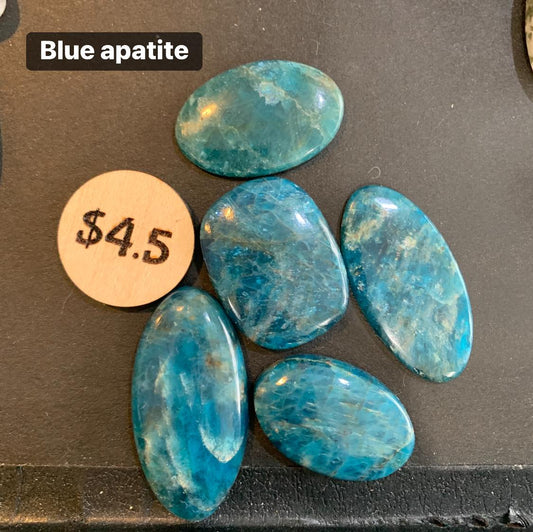 Blue Apatite Cabochon - $4.5 - Blue