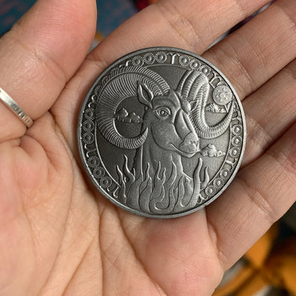 PRE-ORDER - WAREHOUSE - Brass coin Aries