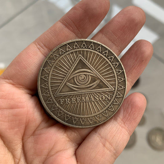 Brass coin Freemason
