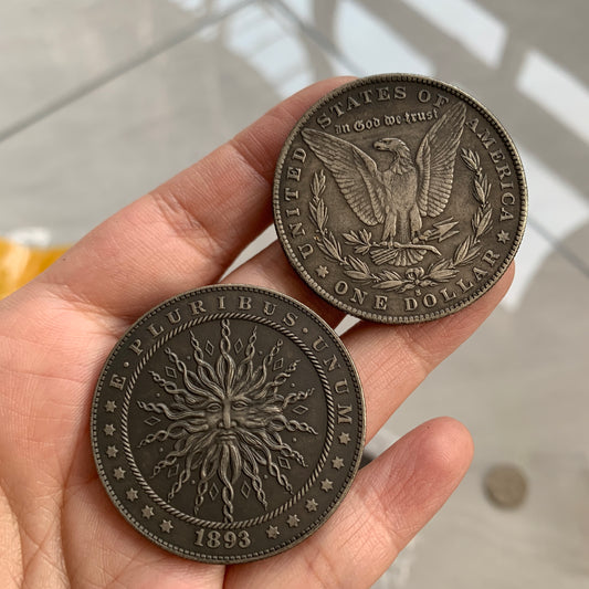 Brass coin Sun God