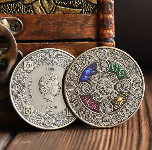 Brass coin Tree 4 Elements