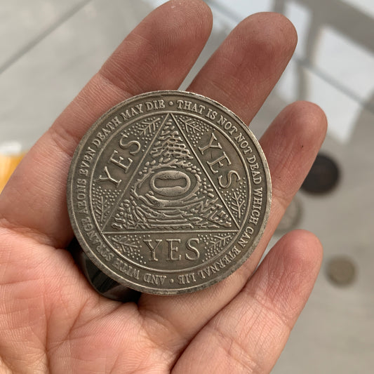 Brass coin “ YES NO Triangle ”