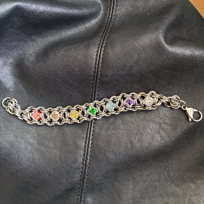 Stainless Steel Chainmail Rainbow Bracelet