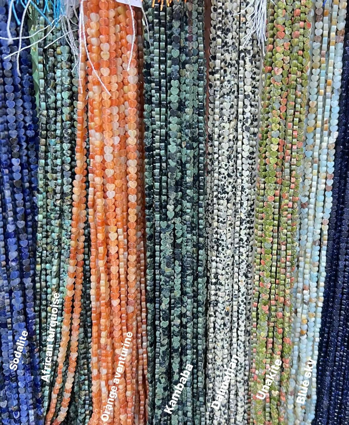 OVERSEAS ORDER - 4mm Flat Heart Bead Strand