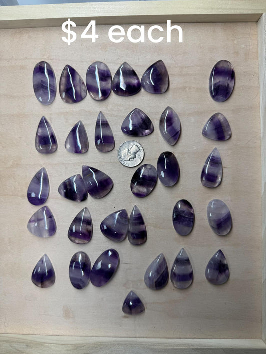 Chevron Amethyst Cabochon - Sale - $4