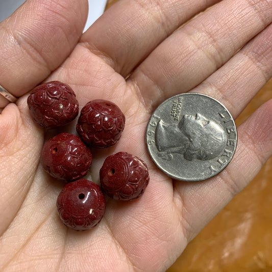 Cinnabar - Double Lotus - Bead