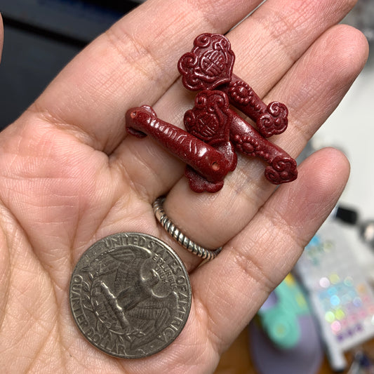 Cinnabar - Ruyi - Bead