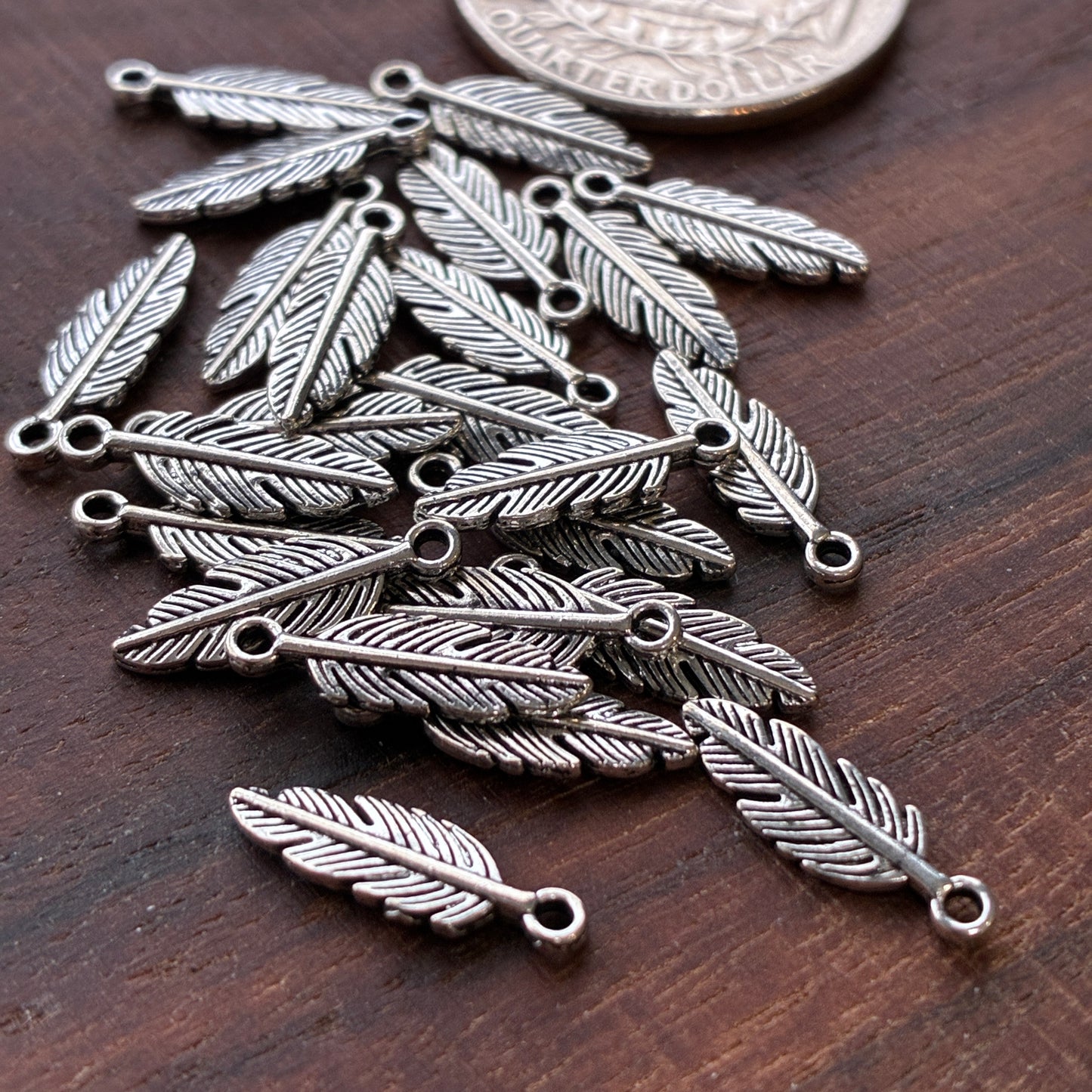 Metal Findings - Mini Feather Charm - Bracelet Making