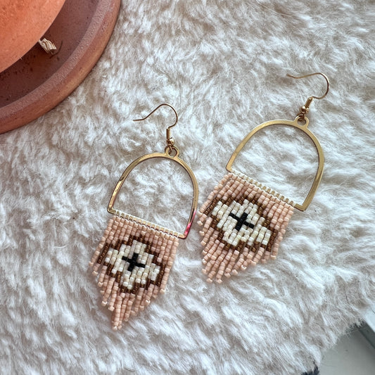 Handmade beaded earrings - boho